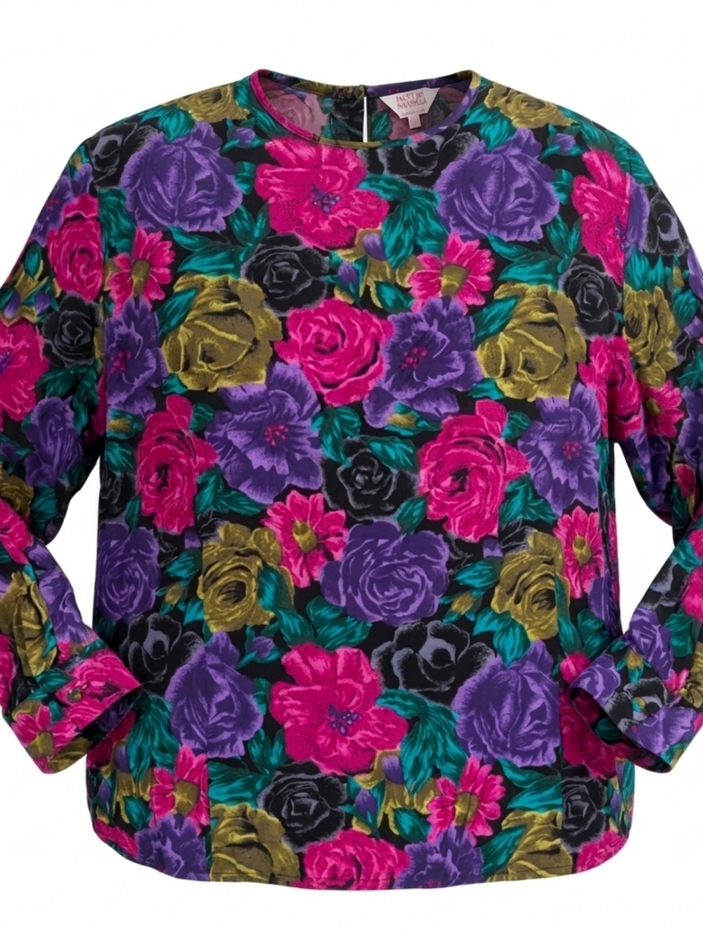 Vintage 80s Mister Leonard Made In Canada Floral Retro Women's Blouse Size 16
